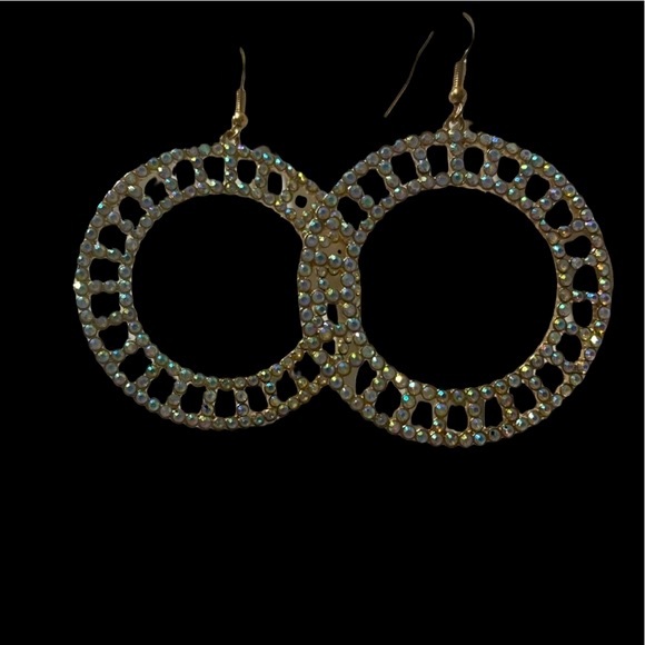 NEW, Anthropologie, Shiny, Geometric Design Dangle, Hoop Earrings - Picture 6 of 12